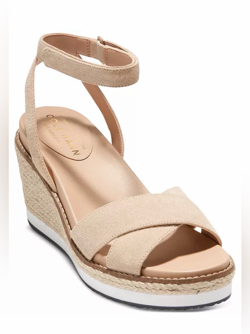 Cole Haan Women's Ankle-Strap Espadrille Wedge Cloud Sandals